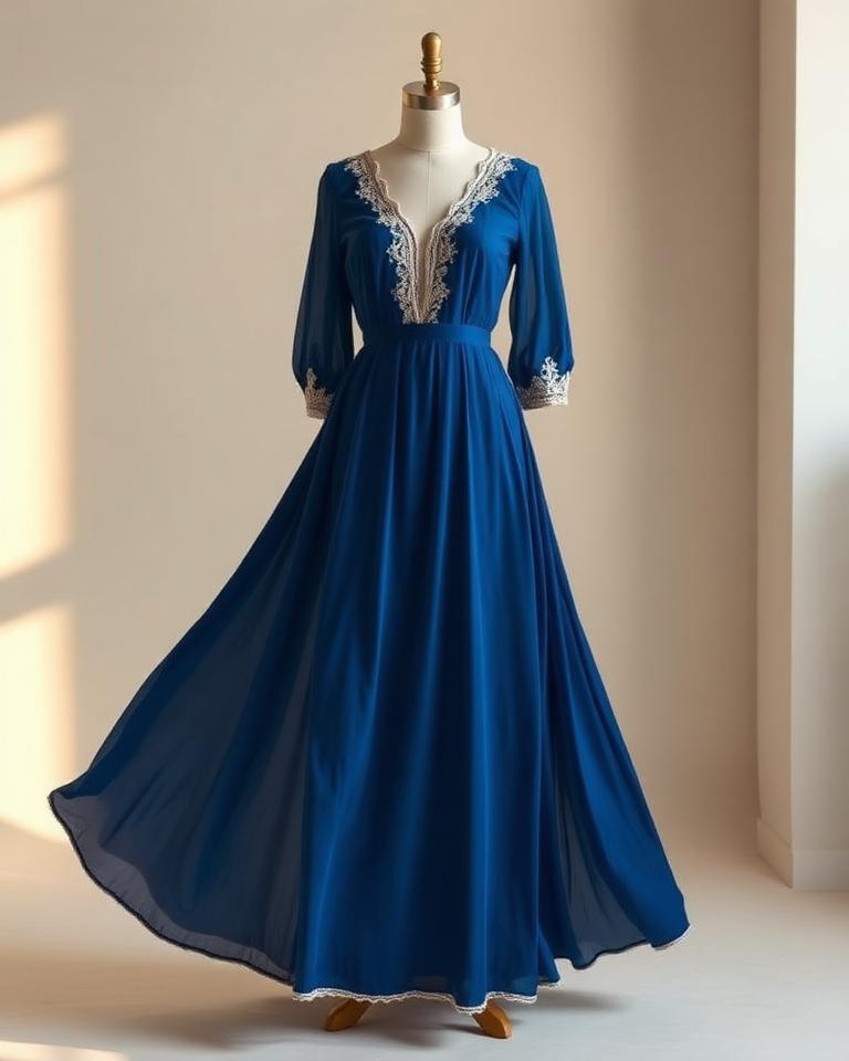 Sapphire Lace Modest Dress